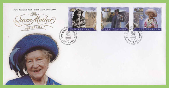 New Zealand 2000 Queen Elizabeth the Queen Mother's 100th Birthday set First Day Cover
