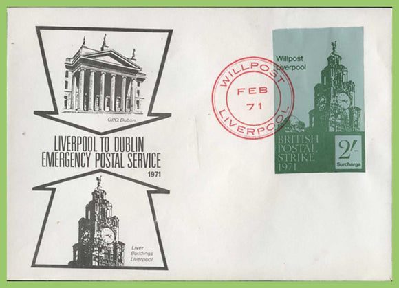 G.B. 1971 2/- Willpost Liverpool Private Post (during postal strike) Cover