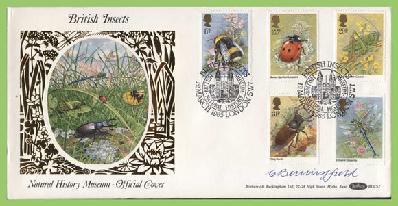 G.B. 1985 Insects set on Benham First Day Cover, London SW7. Signed