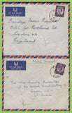 G.B. 1958 four QEII 3d covers with FPO cancels