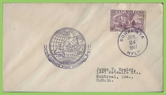Newfoundland 1947 5c Cabots Landing cachet First Day Cover