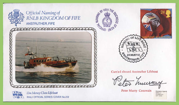 G.B. 1992 RNLI Cover No 212, Naming of RNLB 'KIngdom of Fife' signed cover
