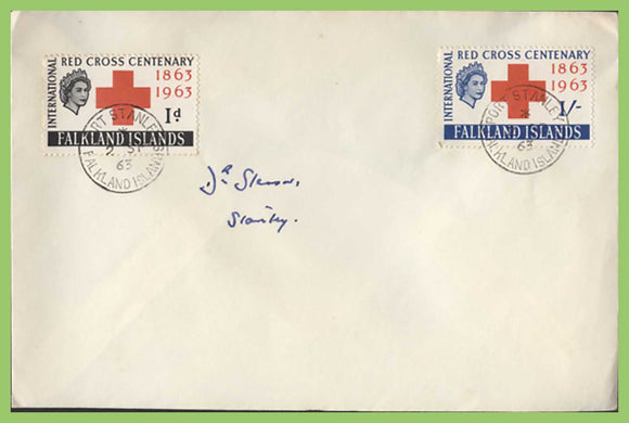 Falkland Island 1963 Red Cross set on plain Port Stanley First Day Cover