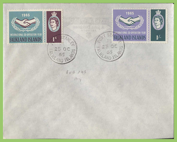 Falkland Island 1965 I.C.Y. set on plain Port Stanley First Day Cover