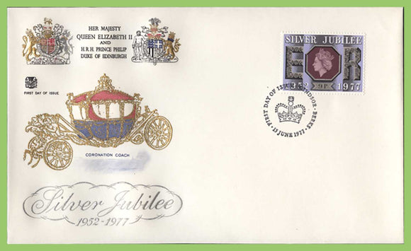 G.B. 1977 Silver Jubilee 9p on Stuart First Day Cover, Windsor