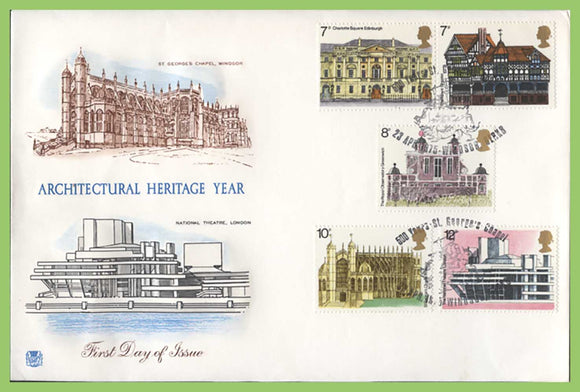 G.B. 1975 Architectural Heritage set on Stuart First Day Cover, St Georges, Windsor