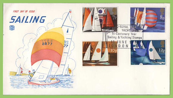 G.B. 1975 Sailing set on Stuart First Day Cover, Royal Thames Yacht Club