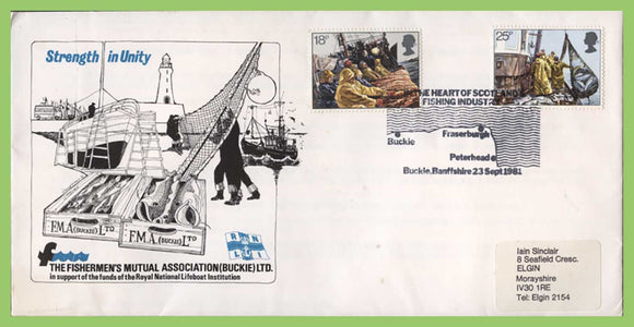G.B. 1981 Fishing two stamp Official Fishermen's Mutual Assoc. First Day Cover