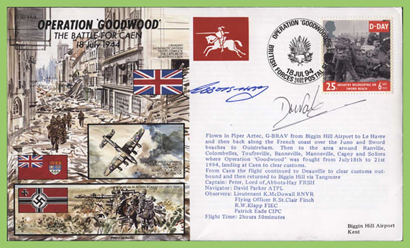 G.B. 1995 RAF Flown and Signed Cover, 'Operation Goodwood' JS 50/44/6