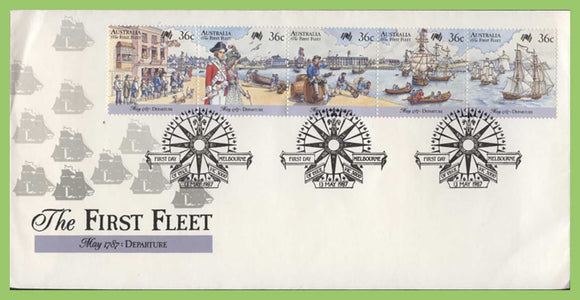 Australia 1987 First Fleet, Departure set on First Day Cover