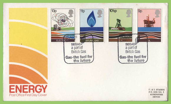 G.B. 1978 Energy set on Post Office First Day Cover, SEAGAS