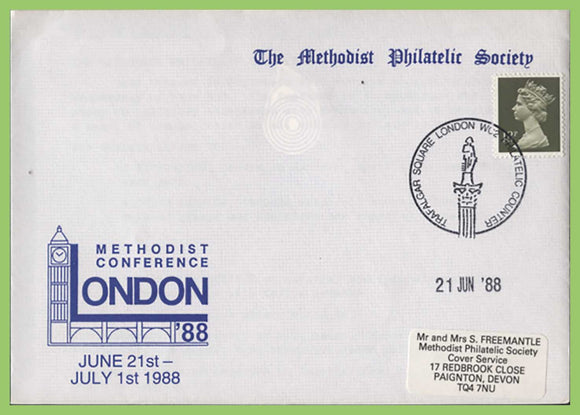 G.B. 1988 Methodist Conference London, commemorative cover