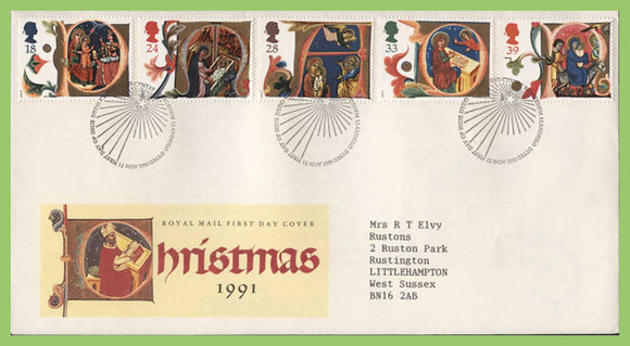 G.B. 1991 Christmas set Royal Mail First Day Cover, Bethlehem