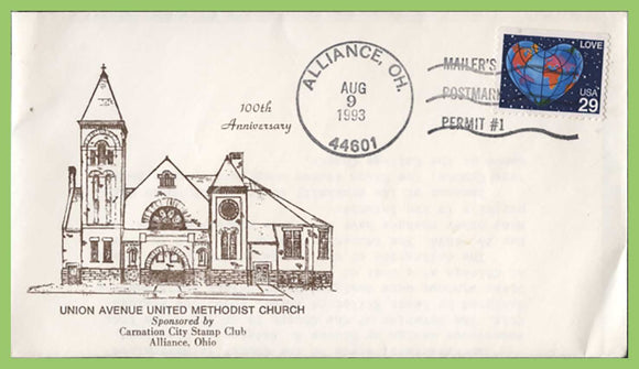U.S.A 1993 Union Avenue, United Methodist Church, commemorative cover