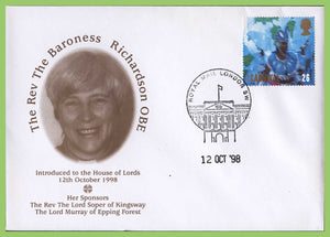 G.B. 1998 The Rev. The Baroness Richardson OBE, Methodist commemorative cover