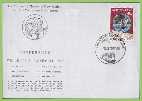 New Zealand 1997 Methodist Conference Wellington, commemorative cover