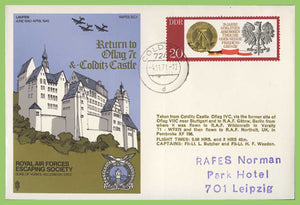 Germany (DDR) 1971 RAF Escaping Society, 'Return to Oflag 7c & Colditz Castle' flown cover, RAFES SC1