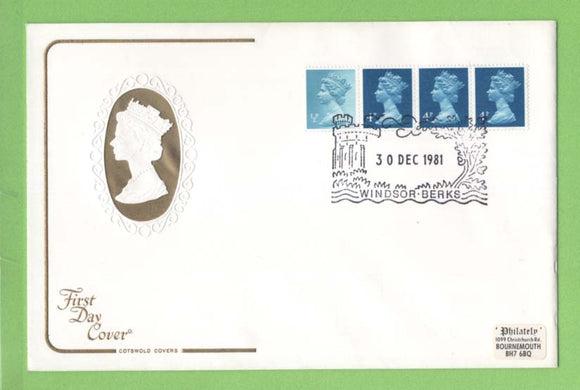 G.B. 1981 definitive Coil on Cotswold First Day Cover, Windsor