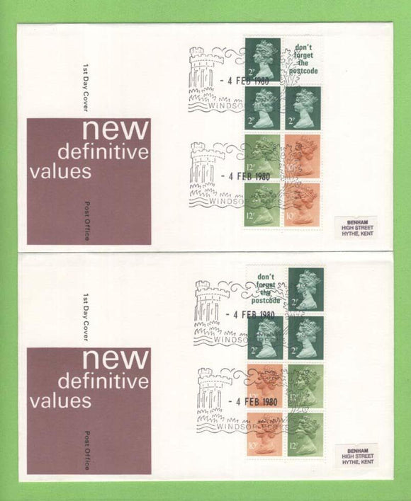 G.B. 1980 50p Mirror booklet panes  Post Office First Day Covers, Windsor