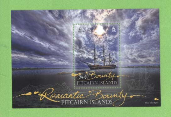 Pitcairn 2012 'Romantic Bounty' Ship miniature sheet, UM, MNH