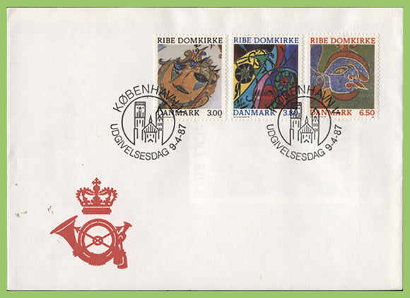 Denmark 1987 Ribe Cathedral set on First Day Cover