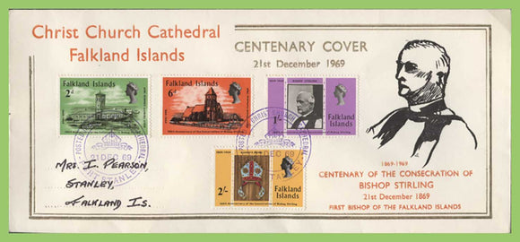 Falkland Islands 1969 Christ Church Cathedral set First Day Cover, Special Cancel