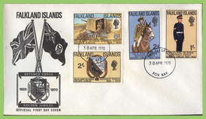 Falkland Islands 1970 Defence Force Golden Jubilee set First Day Cover, Fox Bay