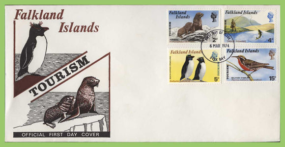 Falkland Islands 1974 Tourism set First Day Cover, Fox Bay