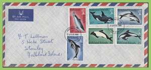 Falkland Islands 1980 Whales and Dolphins set on airmail First Day Cover, Port Stanley