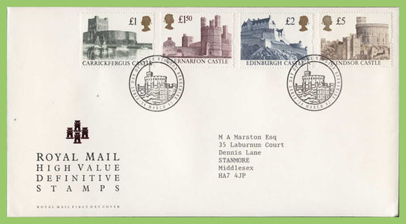 G.B. 1992 Castle High Value Definitives on Royal Mail First Day Cover, Windsor