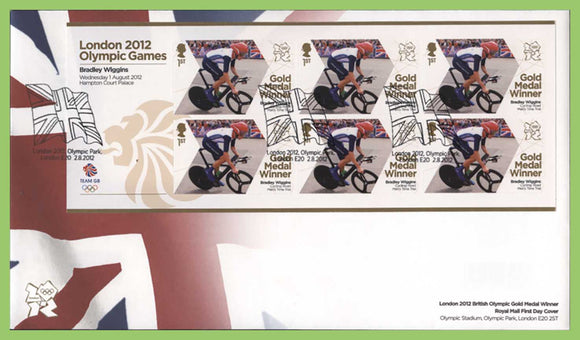 G.B. 2012 Gold Medal Winners self adhesive stamps, Bradley Wiggins First Day Cover