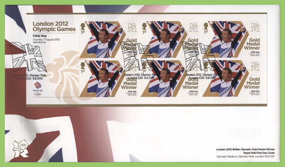 G.B. 2012 Gold Medal Winners self adhesive stamps, Chris Hoy First Day Cover