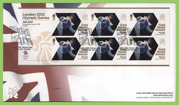 G.B. 2012 Gold Medal Winners self adhesive stamps, Jade Jones First Day Cover