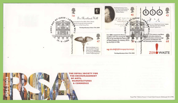 G.B. 2004 The Royal Society set on u/a Royal Mail First Day Cover, London WC2