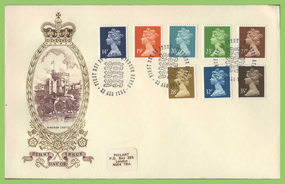 G.B. 1988 8 definitives on Philart First Day Cover, Windsor