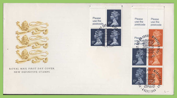 G.B. 1990 Two booklet panes on Royal Mail First Day Cover, Windsor