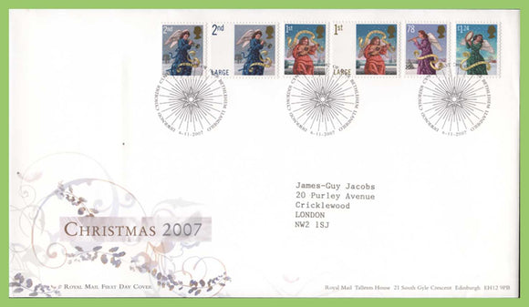 G.B. 2007 Christmas set on Royal Mail First Day Cover, Bethlehem