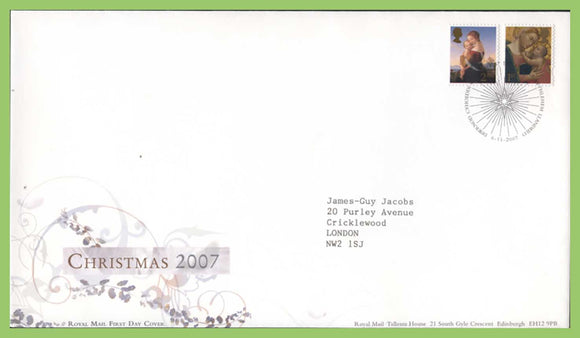 G.B. 2007 Christmas S/A on Royal Mail First Day Cover, Bethlehem