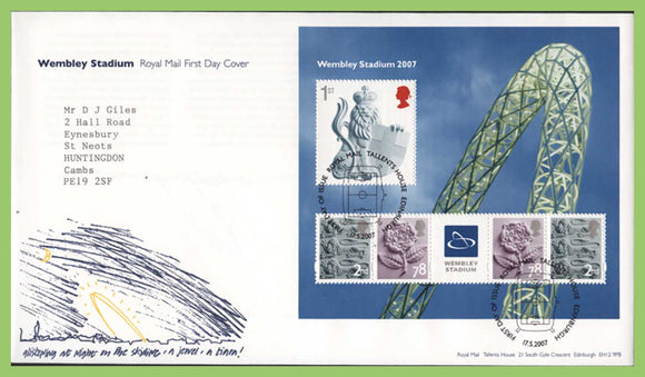 G.B. 2007 Wembley Stadium M/S on Royal Mail First Day Cover, Tallents House