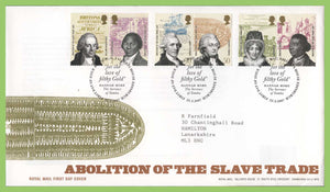 G.B. 2007 Abolition of Slave Trade set on Royal Mail First Day Cover, Tallents House