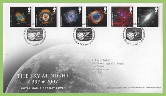 G.B. 2007 Sky at Night set on Royal Mail First Day Cover, Tallents House