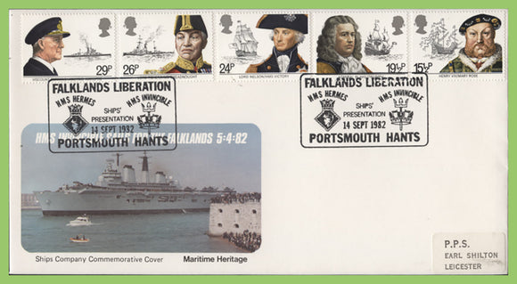 G.B. 1982 Falklans Liberation, Ships presentation commemorative cover