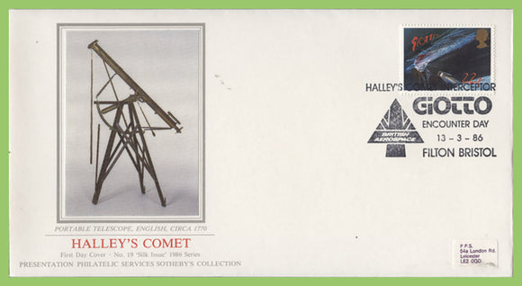 G.B. 1986 Giotto Encounter with Halleys Comet, commemorative cover, Filton