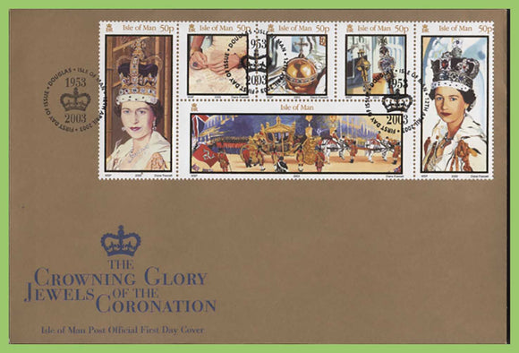Isle of Man 2003 50th Anniv of Coronation set First Day Cover