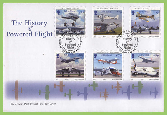 Isle of Man 2003 Centenary of Powered Flight set First Day Cover