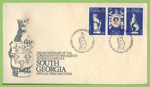South Georgia 1978 QEII Coronation Anniversary set on First Day Cover