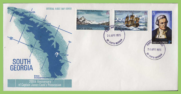 South Georgia 1975 Captain Cook set on First Day Cover