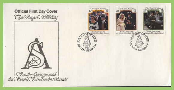 South Georgia 1986 Royal Wedding set on First Day Cover