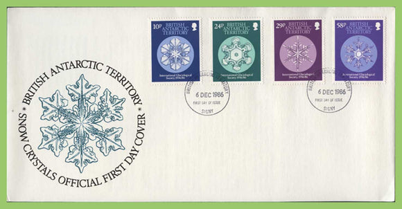British Antarctic Territory 1986 Snow Crystals set First Day Cover
