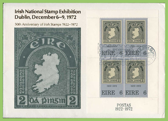 Ireland 1972 National Stamp Exhibition M/S on First Day Cover